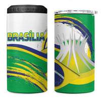 Brasilia Capital 4 in 1 Can Cooler Tumbler Brazil Flag Metropolitan Cathedral - Wonder Print Shop