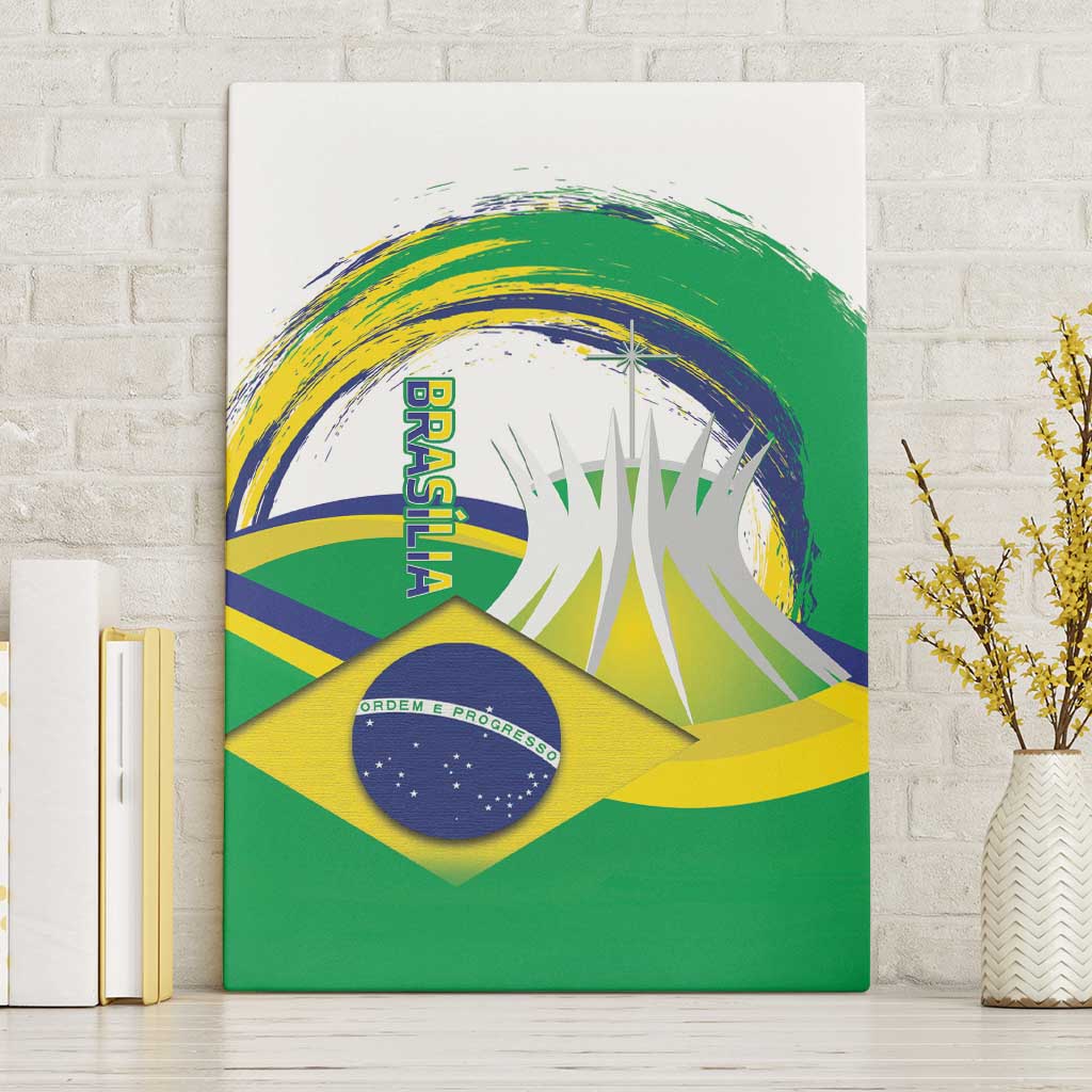 Brasilia Capital Canvas Wall Art Brazil Flag Metropolitan Cathedral - Wonder Print Shop