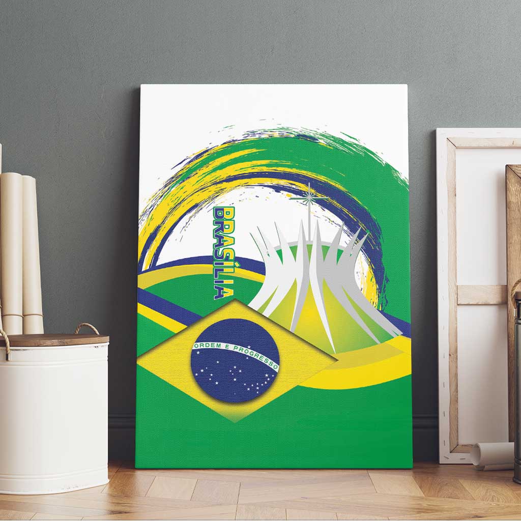 Brasilia Capital Canvas Wall Art Brazil Flag Metropolitan Cathedral - Wonder Print Shop