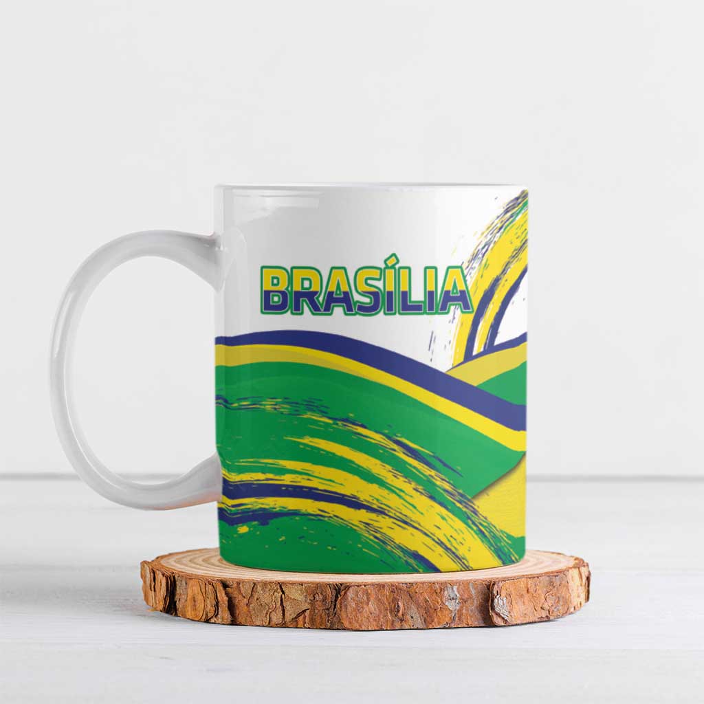 Brasilia Capital Ceramic Mug Brazil Flag Metropolitan Cathedral - Wonder Print Shop