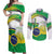 Brasilia Capital Couples Matching Off Shoulder Maxi Dress and Long Sleeve Button Shirt Brazil Flag Metropolitan Cathedral - Wonder Print Shop