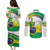 Brasilia Capital Couples Matching Puletasi and Long Sleeve Button Shirt Brazil Flag Metropolitan Cathedral - Wonder Print Shop