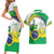 Brasilia Capital Couples Matching Short Sleeve Bodycon Dress and Hawaiian Shirt Brazil Flag Metropolitan Cathedral - Wonder Print Shop