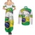 Brasilia Capital Couples Matching Summer Maxi Dress and Long Sleeve Button Shirt Brazil Flag Metropolitan Cathedral - Wonder Print Shop