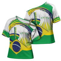 Brasilia Capital Cross Shoulder Shirt Brazil Flag Metropolitan Cathedral - Wonder Print Shop