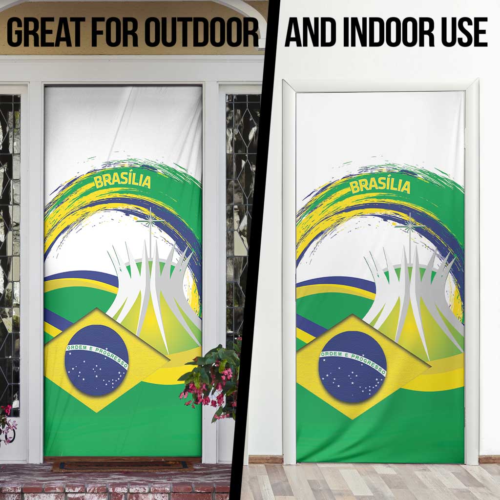 Brasilia Capital Door Cover Brazil Flag Metropolitan Cathedral - Wonder Print Shop