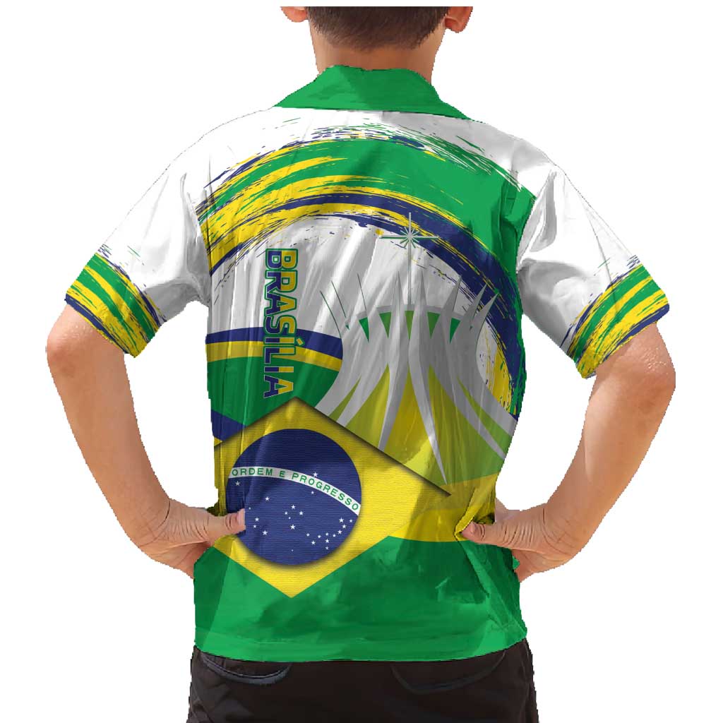Brasilia Capital Family Matching Mermaid Dress and Hawaiian Shirt Brazil Flag Metropolitan Cathedral - Wonder Print Shop