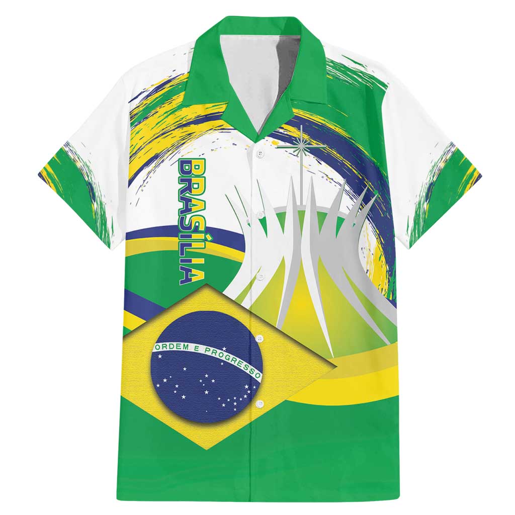 Brasilia Capital Family Matching Mermaid Dress and Hawaiian Shirt Brazil Flag Metropolitan Cathedral - Wonder Print Shop