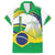 Brasilia Capital Family Matching Off The Shoulder Long Sleeve Dress and Hawaiian Shirt Brazil Flag Metropolitan Cathedral - Wonder Print Shop