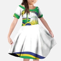 Brasilia Capital Family Matching Off Shoulder Maxi Dress and Hawaiian Shirt Brazil Flag Metropolitan Cathedral - Wonder Print Shop
