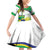Brasilia Capital Family Matching Off Shoulder Short Dress and Hawaiian Shirt Brazil Flag Metropolitan Cathedral - Wonder Print Shop
