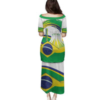 Brasilia Capital Family Matching Puletasi and Hawaiian Shirt Brazil Flag Metropolitan Cathedral - Wonder Print Shop