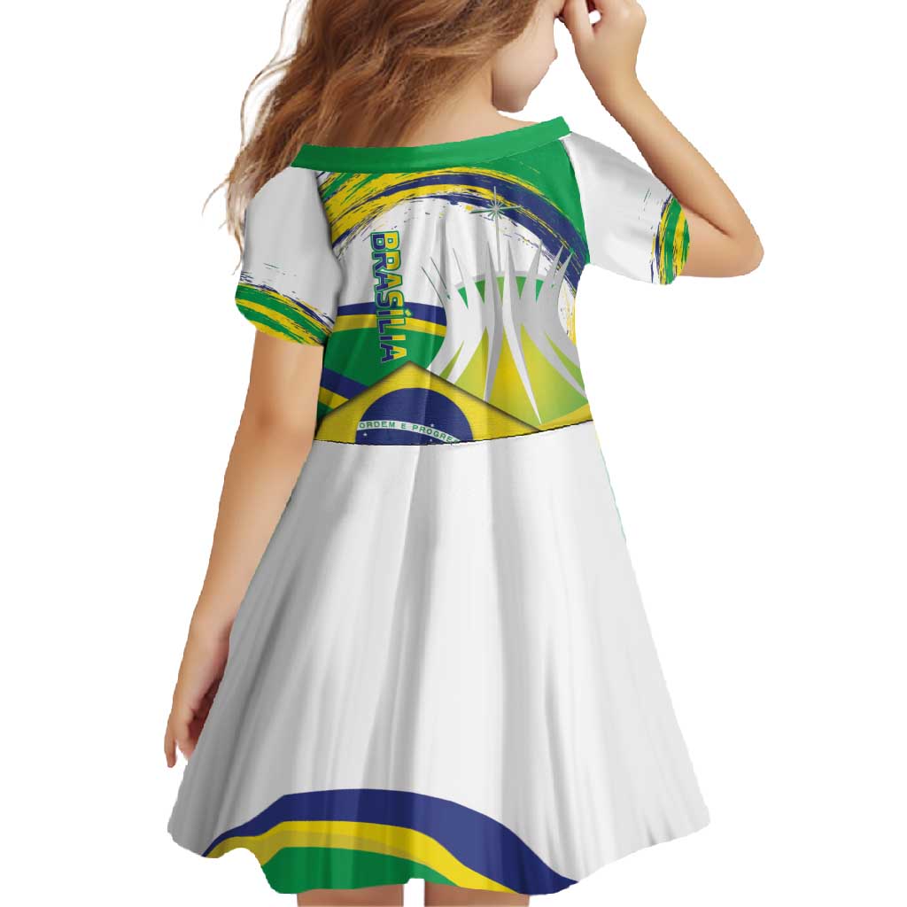 Brasilia Capital Family Matching Summer Maxi Dress and Hawaiian Shirt Brazil Flag Metropolitan Cathedral - Wonder Print Shop