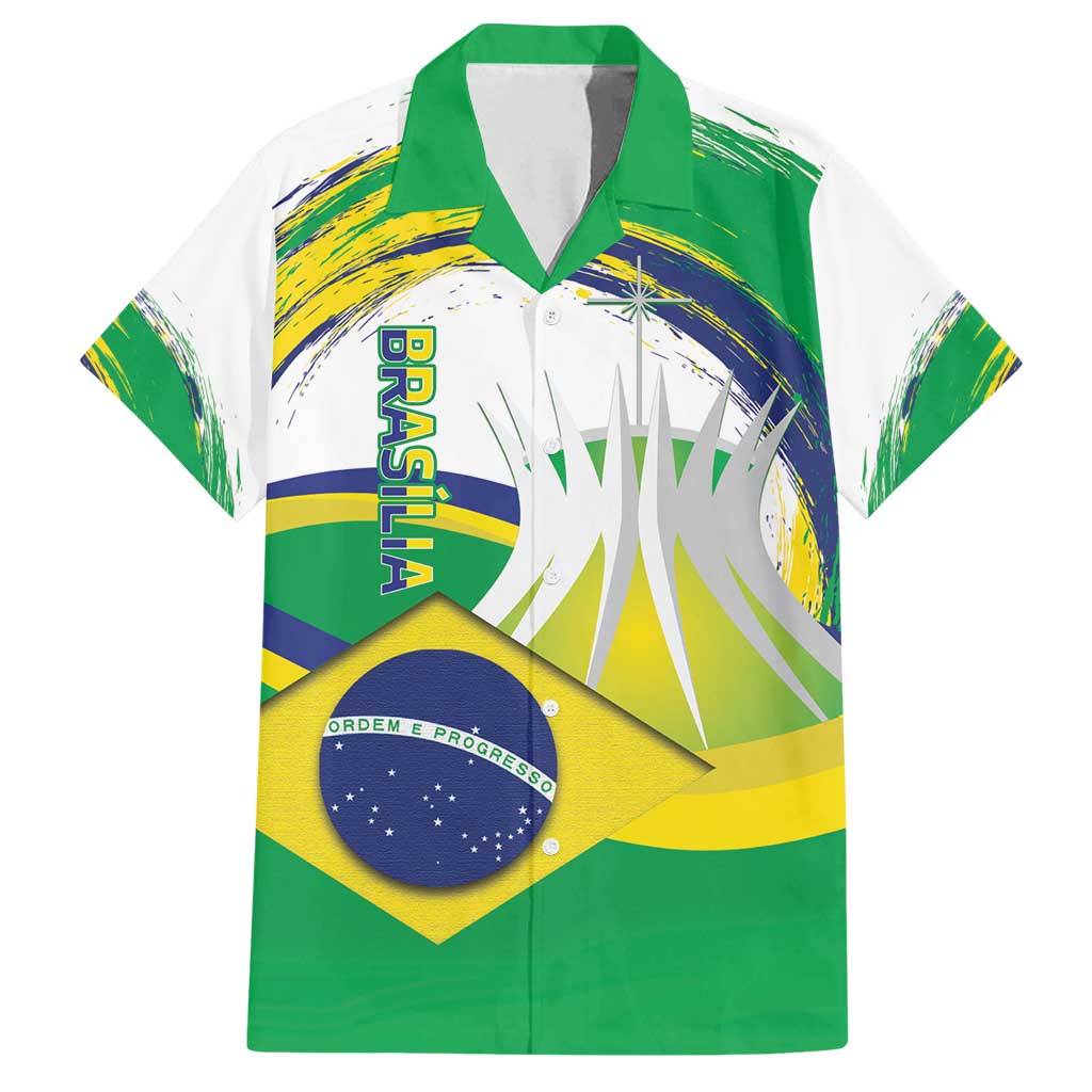Brasilia Capital Family Matching Tank Maxi Dress and Hawaiian Shirt Brazil Flag Metropolitan Cathedral - Wonder Print Shop