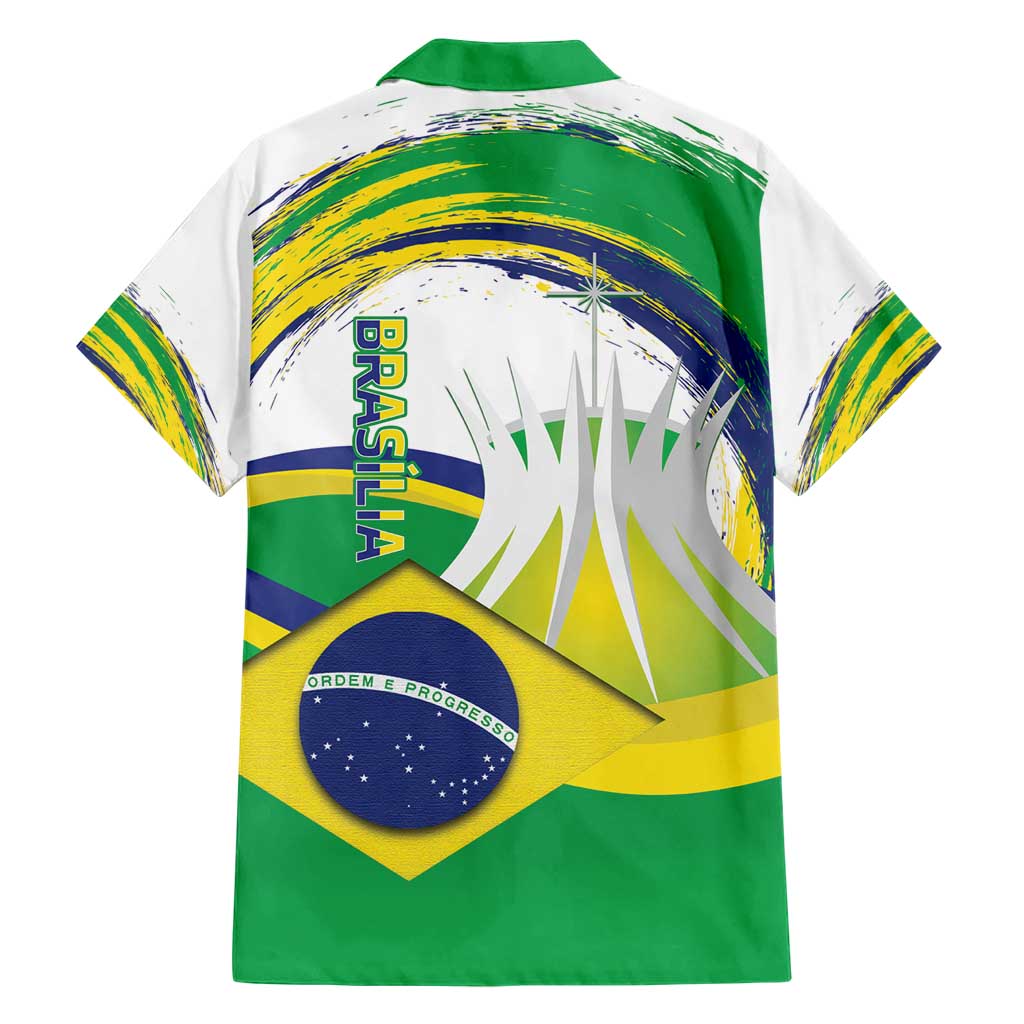 Brasilia Capital Hawaiian Shirt Brazil Flag Metropolitan Cathedral - Wonder Print Shop