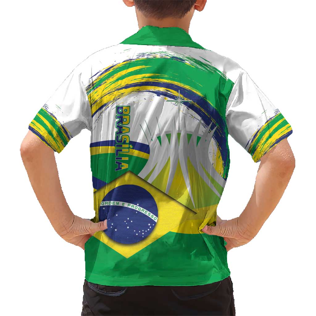 Brasilia Capital Hawaiian Shirt Brazil Flag Metropolitan Cathedral - Wonder Print Shop