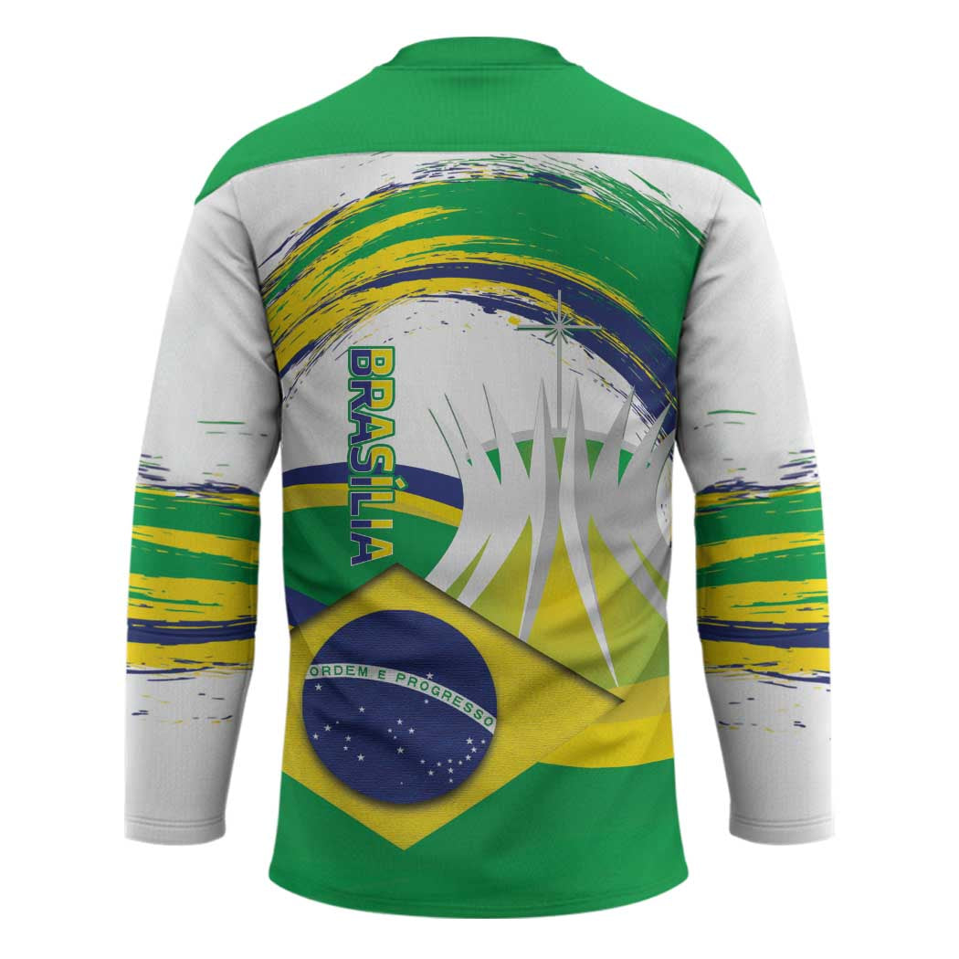 Brasilia Capital Hockey Jersey Brazil Flag Metropolitan Cathedral - Wonder Print Shop