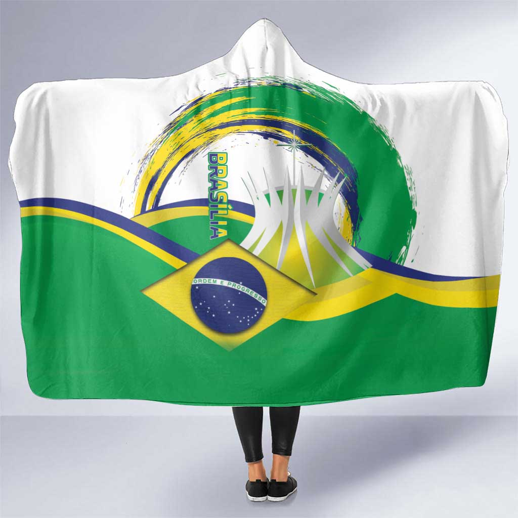 Brasilia Capital Hooded Blanket Brazil Flag Metropolitan Cathedral - Wonder Print Shop