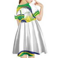Brasilia Capital Kid Short Sleeve Dress Brazil Flag Metropolitan Cathedral - Wonder Print Shop