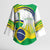 Brasilia Capital Kimono Sleeve Blouse Brazil Flag Metropolitan Cathedral - Wonder Print Shop