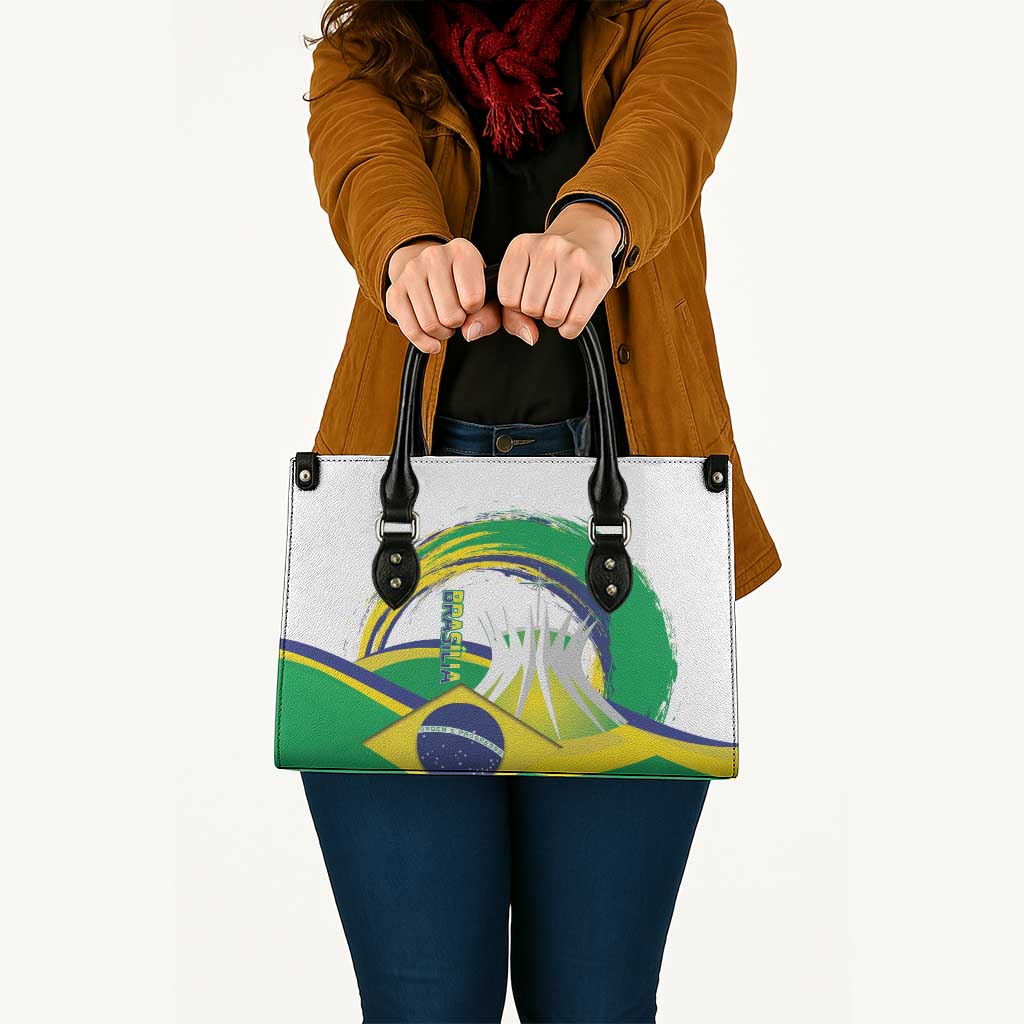 Brasilia Capital Leather Bag Brazil Flag Metropolitan Cathedral - Wonder Print Shop