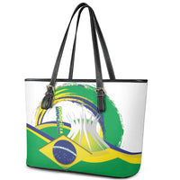 Brasilia Capital Leather Tote Bag Brazil Flag Metropolitan Cathedral - Wonder Print Shop