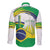 Brasilia Capital Long Sleeve Button Shirt Brazil Flag Metropolitan Cathedral - Wonder Print Shop
