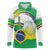 Brasilia Capital Long Sleeve Polo Shirt Brazil Flag Metropolitan Cathedral - Wonder Print Shop