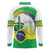 Brasilia Capital Long Sleeve Polo Shirt Brazil Flag Metropolitan Cathedral - Wonder Print Shop