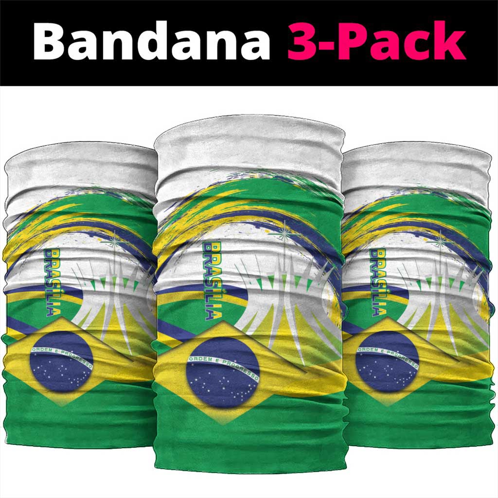Brasilia Capital Neck Gaiter Brazil Flag Metropolitan Cathedral - Wonder Print Shop