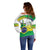 Brasilia Capital Off Shoulder Sweater Brazil Flag Metropolitan Cathedral - Wonder Print Shop