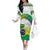 Brasilia Capital Off The Shoulder Long Sleeve Dress Brazil Flag Metropolitan Cathedral - Wonder Print Shop