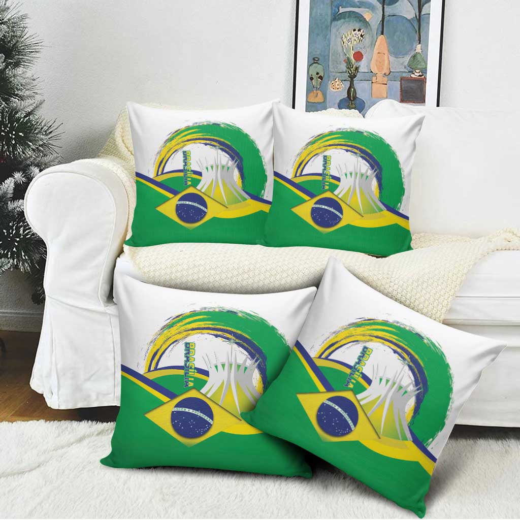 Brasilia Capital Pillow Cover Brazil Flag Metropolitan Cathedral - Wonder Print Shop