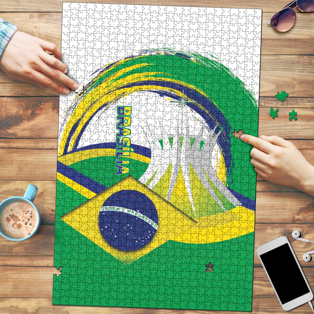 Brasilia Capital Puzzle Brazil Flag Metropolitan Cathedral - Wonder Print Shop