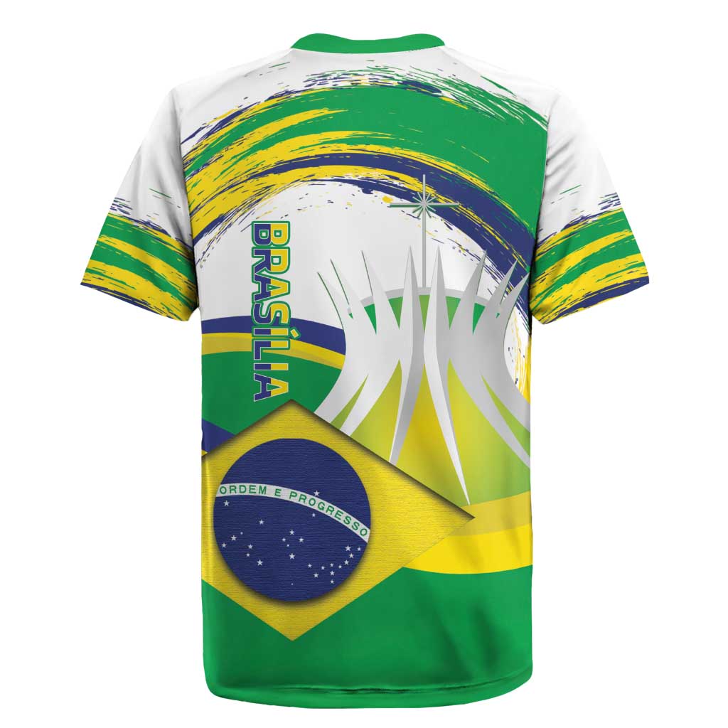 Brasilia Capital Rugby Jersey Brazil Flag Metropolitan Cathedral - Wonder Print Shop