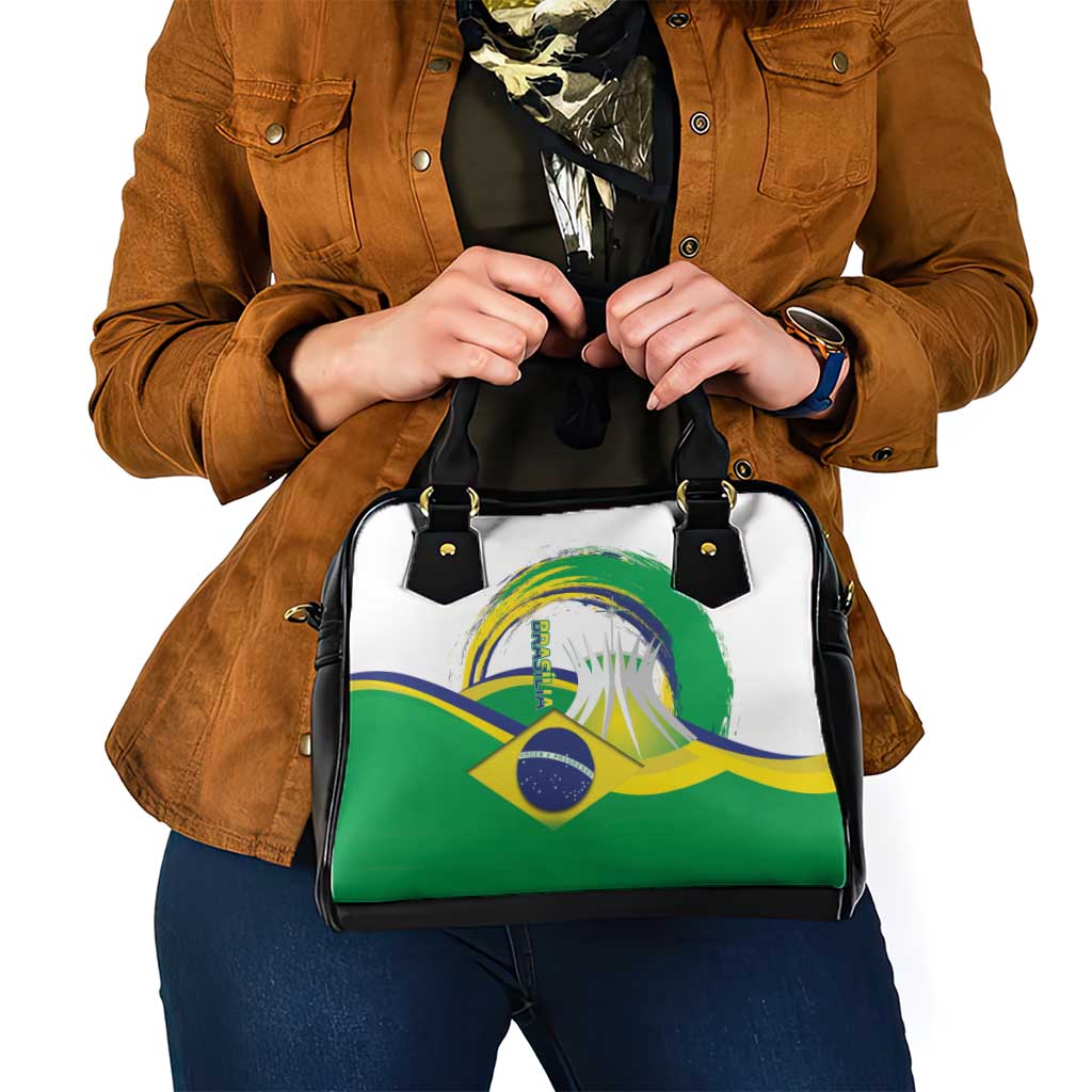 Brasilia Capital Shoulder Handbag Brazil Flag Metropolitan Cathedral - Wonder Print Shop