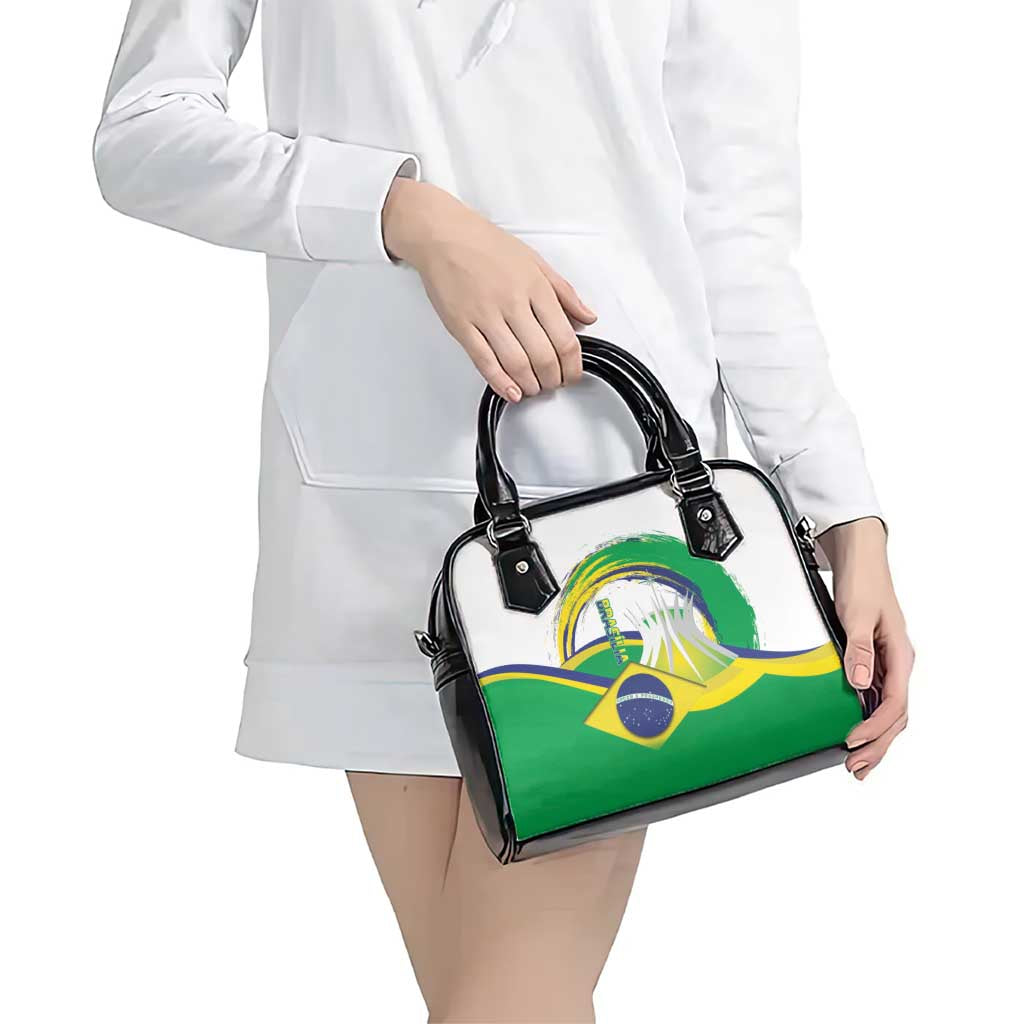 Brasilia Capital Shoulder Handbag Brazil Flag Metropolitan Cathedral - Wonder Print Shop