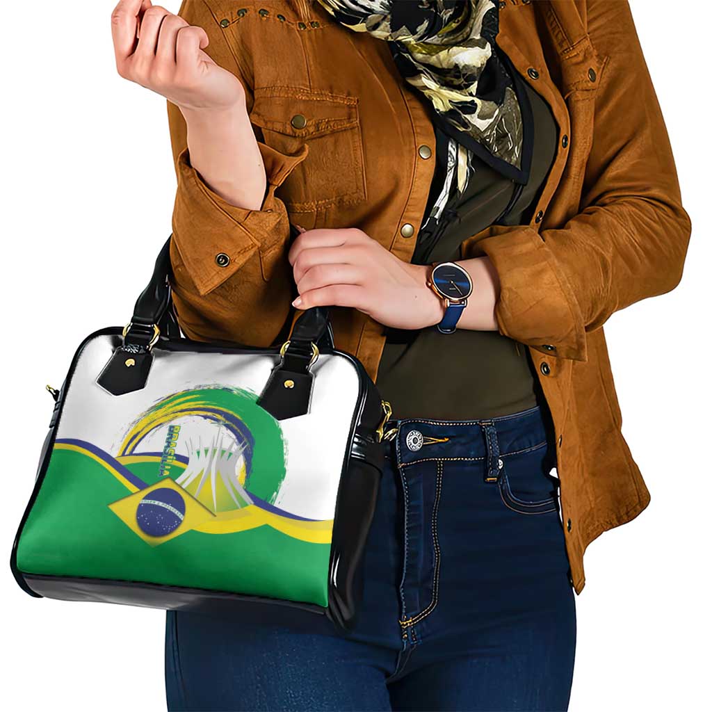 Brasilia Capital Shoulder Handbag Brazil Flag Metropolitan Cathedral - Wonder Print Shop