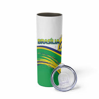 Brasilia Capital Skinny Tumbler Brazil Flag Metropolitan Cathedral - Wonder Print Shop