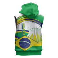 Brasilia Capital Sleeveless Hoodie Brazil Flag Metropolitan Cathedral - Wonder Print Shop