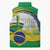 Brasilia Capital Sleeveless Puffer Jacket Brazil Flag Metropolitan Cathedral - Wonder Print Shop