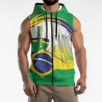 Brasilia Capital Sleeveless Zip Hoodie Brazil Flag Metropolitan Cathedral - Wonder Print Shop