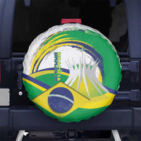 Brasilia Capital Spare Tire Cover Brazil Flag Metropolitan Cathedral - Wonder Print Shop