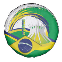 Brasilia Capital Spare Tire Cover Brazil Flag Metropolitan Cathedral - Wonder Print Shop