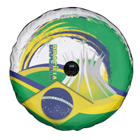 Brasilia Capital Spare Tire Cover Brazil Flag Metropolitan Cathedral - Wonder Print Shop