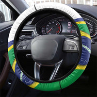 Brasilia Capital Steering Wheel Cover Brazil Flag Metropolitan Cathedral - Wonder Print Shop
