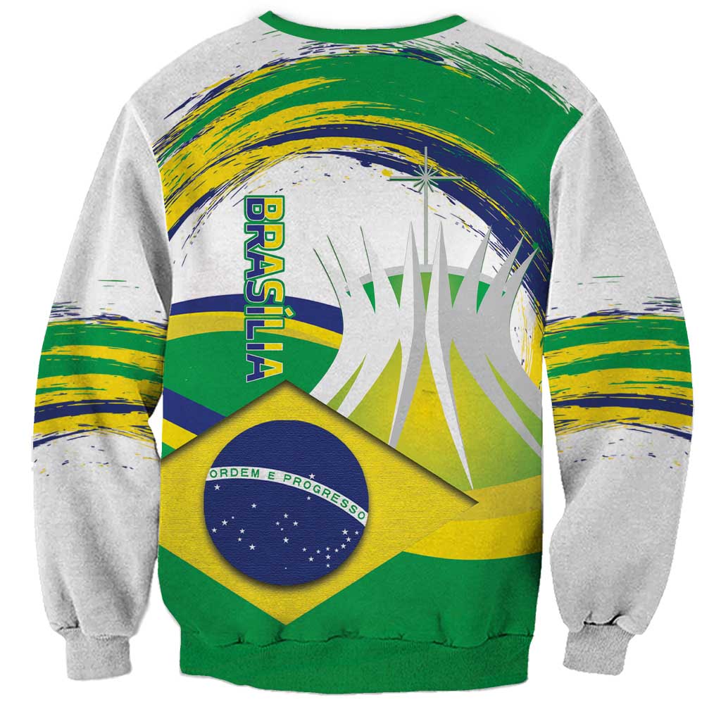Brasilia Capital Sweatshirt Brazil Flag Metropolitan Cathedral - Wonder Print Shop