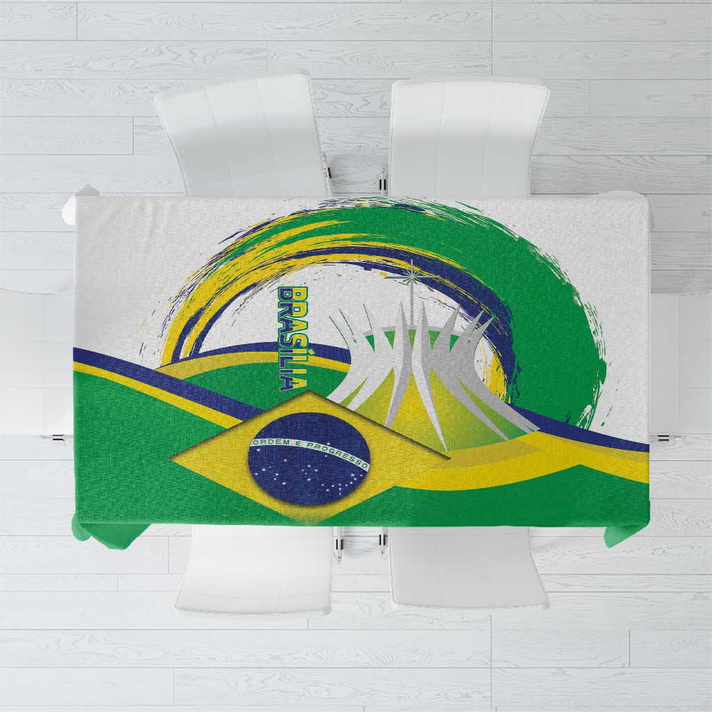 Brasilia Capital Tablecloth Brazil Flag Metropolitan Cathedral - Wonder Print Shop