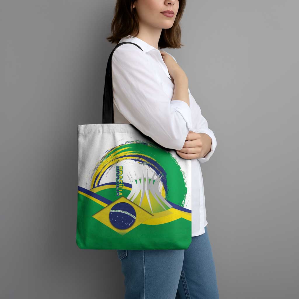 Brasilia Capital Tote Bag Brazil Flag Metropolitan Cathedral - Wonder Print Shop