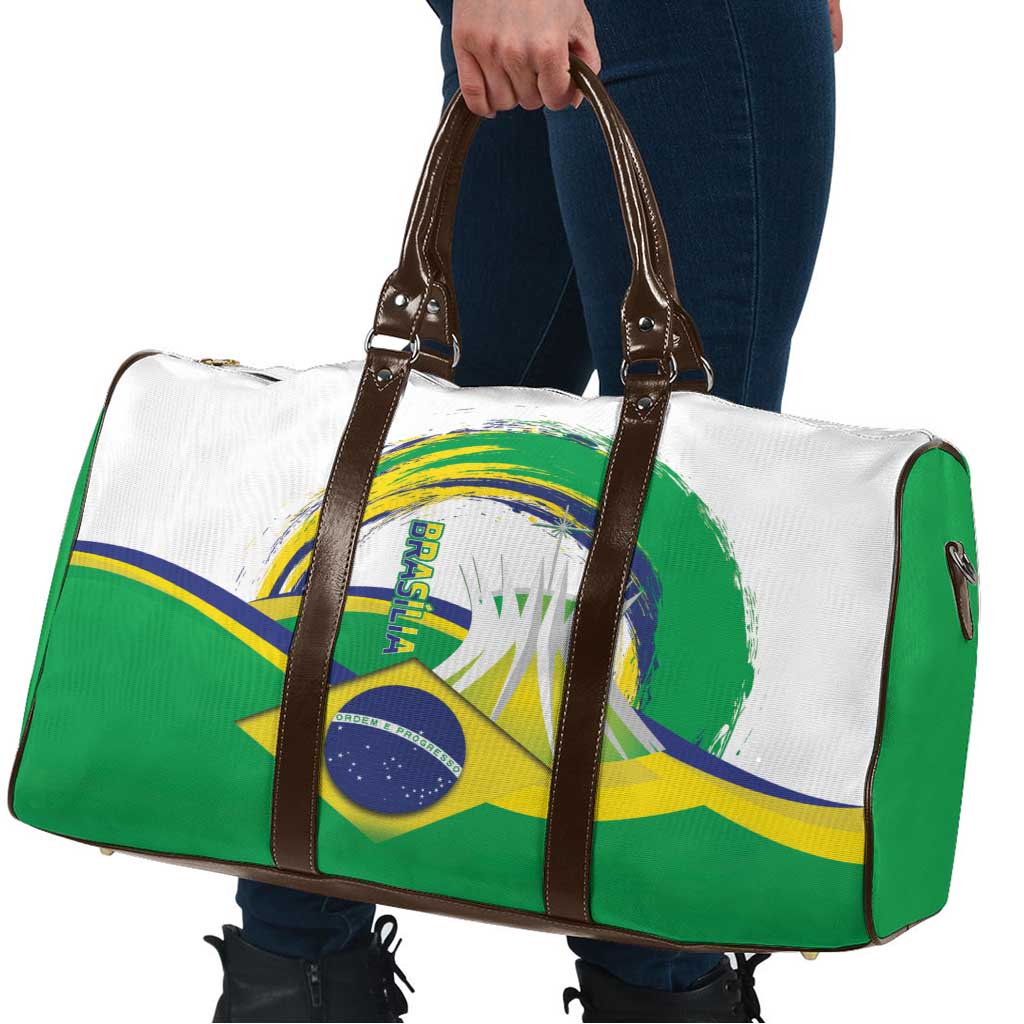 Brasilia Capital Travel Bag Brazil Flag Metropolitan Cathedral - Wonder Print Shop